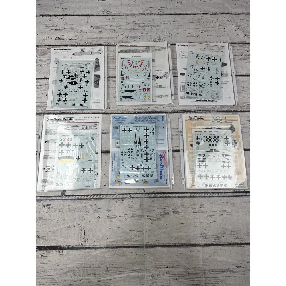 AeroMaster Products Decals 1/48 ( Lot of 6) -Butcher Birds Parts 1,II,3,4,4,XI